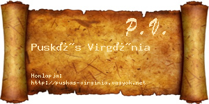 Puskás Virgínia névjegykártya